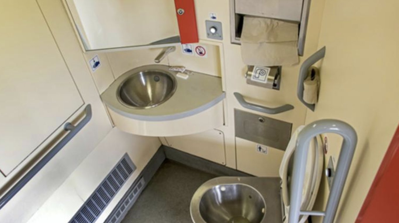 Vacuum toilet system interior view