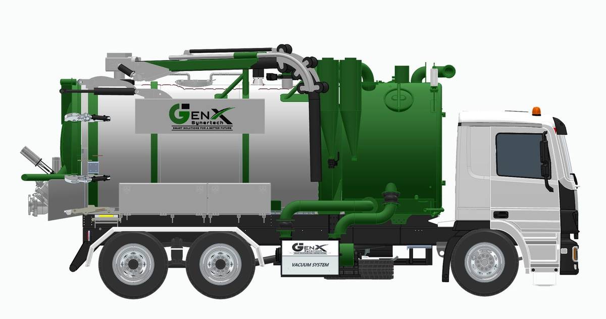 Vacuum truck side view